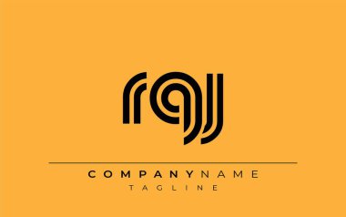RQJ Yaratıcı Eşsiz Modern Harf Logosu Tasarımı. Benzersiz bir harf dizaynına sahip stilize logo, soyut minimalist estetik ve modern cazibe sunar.