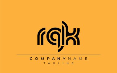 RQK Yaratıcı Eşsiz Modern Harf Logosu Tasarımı. Benzersiz bir harf dizaynına sahip stilize logo, soyut minimalist estetik ve modern cazibe sunar.