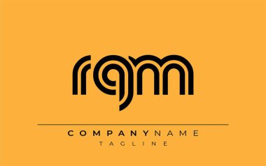 RQM Yaratıcı Eşsiz Modern Harf Logosu Tasarımı. Benzersiz bir harf dizaynına sahip stilize logo, soyut minimalist estetik ve modern cazibe sunar.