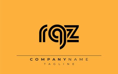 RQZ Yaratıcı Eşsiz Modern Harf Logosu Tasarımı. Benzersiz bir harf dizaynına sahip stilize logo, soyut minimalist estetik ve modern cazibe sunar.