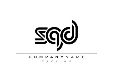 SQD Yaratıcı Eşsiz Modern Harf Logosu Tasarımı. Benzersiz bir harf dizaynına sahip stilize logo, soyut minimalist estetik ve modern cazibe sunar.