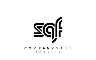 SQF Yaratıcı Eşsiz Modern Harf Logosu Tasarımı. Benzersiz bir harf dizaynına sahip stilize logo, soyut minimalist estetik ve modern cazibe sunar.