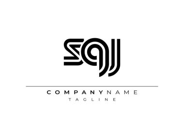 SQJ Yaratıcı Eşsiz Modern Harf Logosu Tasarımı. Benzersiz bir harf dizaynına sahip stilize logo, soyut minimalist estetik ve modern cazibe sunar.