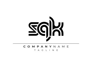 SQK Yaratıcı Eşsiz Modern Harf Logosu Tasarımı. Benzersiz bir harf dizaynına sahip stilize logo, soyut minimalist estetik ve modern cazibe sunar.