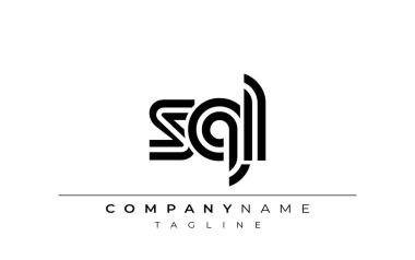 SQL Yaratıcı Eşsiz Modern Harf Logosu Tasarımı. Benzersiz bir harf dizaynına sahip stilize logo, soyut minimalist estetik ve modern cazibe sunar.