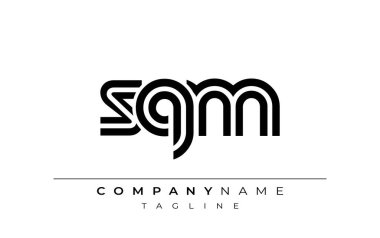 SQM Yaratıcı Eşsiz Modern Harf Logosu Tasarımı. Benzersiz bir harf dizaynına sahip stilize logo, soyut minimalist estetik ve modern cazibe sunar.