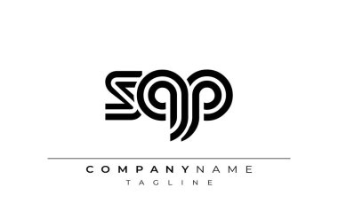 SQP Yaratıcı Eşsiz Modern Harf Logosu Tasarımı. Benzersiz bir harf dizaynına sahip stilize logo, soyut minimalist estetik ve modern cazibe sunar.