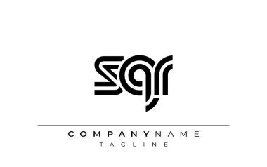 SQR Yaratıcı Eşsiz Modern Harf Logosu Tasarımı. Benzersiz bir harf dizaynına sahip stilize logo, soyut minimalist estetik ve modern cazibe sunar.