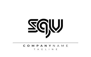 SQV Yaratıcı Eşsiz Modern Harf Logosu Tasarımı. Benzersiz bir harf dizaynına sahip stilize logo, soyut minimalist estetik ve modern cazibe sunar.
