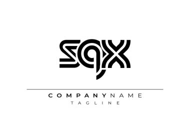 SQX Yaratıcı Eşsiz Modern Harf Logosu Tasarımı. Benzersiz bir harf dizaynına sahip stilize logo, soyut minimalist estetik ve modern cazibe sunar.