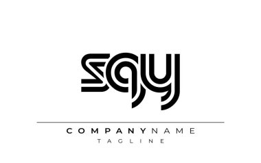 SQY Yaratıcı Eşsiz Modern Harf Logosu Tasarımı. Benzersiz bir harf dizaynına sahip stilize logo, soyut minimalist estetik ve modern cazibe sunar.