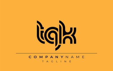 TQK Yaratıcı Eşsiz Modern Harf Logosu Tasarımı. Benzersiz bir harf dizaynına sahip stilize logo, soyut minimalist estetik ve modern cazibe sunar.