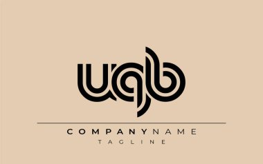 UQB Yaratıcı Eşsiz Modern Harf Logosu Tasarımı. Benzersiz bir harf dizaynına sahip stilize logo, soyut minimalist estetik ve modern cazibe sunar.