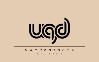 UQD Yaratıcı Eşsiz Modern Harf Logosu Tasarımı. Benzersiz bir harf dizaynına sahip stilize logo, soyut minimalist estetik ve modern cazibe sunar.
