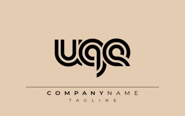 UQE Yaratıcı Eşsiz Modern Harf Logosu Tasarımı. Benzersiz bir harf dizaynına sahip stilize logo, soyut minimalist estetik ve modern cazibe sunar.