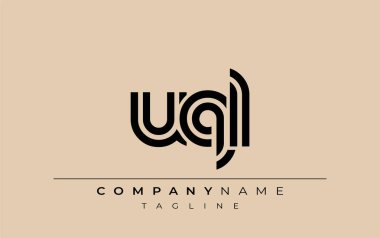 UQL Yaratıcı Eşsiz Modern Harf Logosu Tasarımı. Benzersiz bir harf dizaynına sahip stilize logo, soyut minimalist estetik ve modern cazibe sunar.