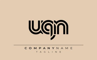 UQN Yaratıcı Eşsiz Modern Harf Logosu Tasarımı. Benzersiz bir harf dizaynına sahip stilize logo, soyut minimalist estetik ve modern cazibe sunar.