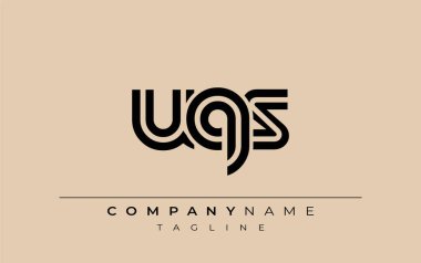 UQS Yaratıcı Eşsiz Modern Harf Logosu Tasarımı. Benzersiz bir harf dizaynına sahip stilize logo, soyut minimalist estetik ve modern cazibe sunar.