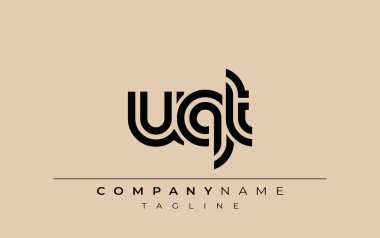 UQT Yaratıcı Eşsiz Modern Harf Logosu Tasarımı. Benzersiz bir harf dizaynına sahip stilize logo, soyut minimalist estetik ve modern cazibe sunar.