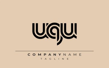 UQU Yaratıcı Eşsiz Modern Harf Logosu Tasarımı. Benzersiz bir harf dizaynına sahip stilize logo, soyut minimalist estetik ve modern cazibe sunar.