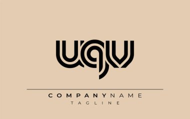 UQV Yaratıcı Eşsiz Modern Harf Logosu Tasarımı. Benzersiz bir harf dizaynına sahip stilize logo, soyut minimalist estetik ve modern cazibe sunar.