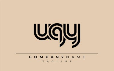 UQY Yaratıcı Eşsiz Modern Harf Logosu Tasarımı. Benzersiz bir harf dizaynına sahip stilize logo, soyut minimalist estetik ve modern cazibe sunar.