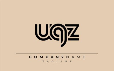 UQZ Yaratıcı Eşsiz Modern Harf Logosu Tasarımı. Benzersiz bir harf dizaynına sahip stilize logo, soyut minimalist estetik ve modern cazibe sunar.