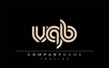 VQB Yaratıcı Eşsiz Modern Harf Logosu Tasarımı. Benzersiz bir harf dizaynına sahip stilize logo, soyut minimalist estetik ve modern cazibe sunar.
