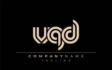 VQD Yaratıcı Eşsiz Modern Harf Logosu Tasarımı. Benzersiz bir harf dizaynına sahip stilize logo, soyut minimalist estetik ve modern cazibe sunar.