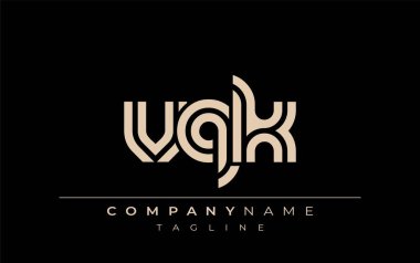 VQK Yaratıcı Eşsiz Modern Harf Logosu Tasarımı. Benzersiz bir harf dizaynına sahip stilize logo, soyut minimalist estetik ve modern cazibe sunar.