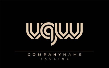 VQW Yaratıcı Eşsiz Modern Harf Logosu Tasarımı. Benzersiz bir harf dizaynına sahip stilize logo, soyut minimalist estetik ve modern cazibe sunar.