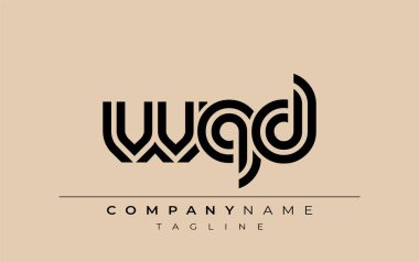WQD Yaratıcı Eşsiz Modern Harf Logosu Tasarımı. Benzersiz bir harf dizaynına sahip stilize logo, soyut minimalist estetik ve modern cazibe sunar.