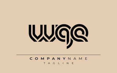 WQE Yaratıcı Eşsiz Modern Harf Logosu Tasarımı. Benzersiz bir harf dizaynına sahip stilize logo, soyut minimalist estetik ve modern cazibe sunar.