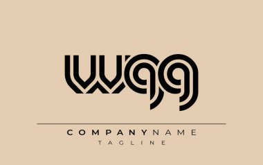 WQG Yaratıcı Eşsiz Modern Harf Logosu Tasarımı. Benzersiz bir harf dizaynına sahip stilize logo, soyut minimalist estetik ve modern cazibe sunar.