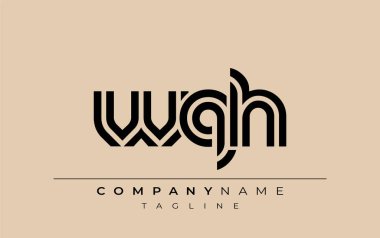 WQH Yaratıcı Eşsiz Modern Harf Logosu Tasarımı. Benzersiz bir harf dizaynına sahip stilize logo, soyut minimalist estetik ve modern cazibe sunar.