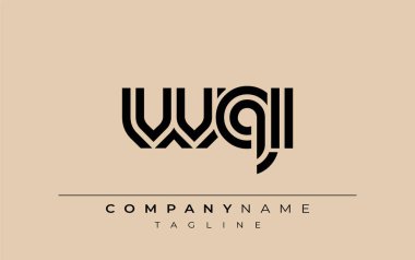 WQI Yaratıcı Eşsiz Modern Harf Logosu Tasarımı. Benzersiz bir harf dizaynına sahip stilize logo, soyut minimalist estetik ve modern cazibe sunar.