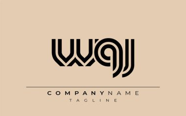 WQJ Yaratıcı Eşsiz Modern Harf Logosu Tasarımı. Benzersiz bir harf dizaynına sahip stilize logo, soyut minimalist estetik ve modern cazibe sunar.