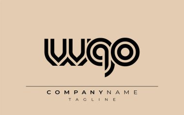 WQO Yaratıcı Eşsiz Modern Harf Logosu Tasarımı. Benzersiz bir harf dizaynına sahip stilize logo, soyut minimalist estetik ve modern cazibe sunar.