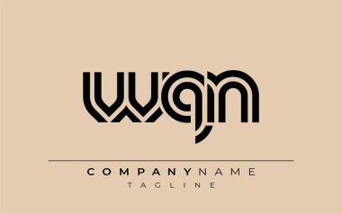 WQN Yaratıcı Eşsiz Modern Harf Logosu Tasarımı. Benzersiz bir harf dizaynına sahip stilize logo, soyut minimalist estetik ve modern cazibe sunar.