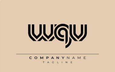 WQV Yaratıcı Eşsiz Modern Harf Logosu Tasarımı. Benzersiz bir harf dizaynına sahip stilize logo, soyut minimalist estetik ve modern cazibe sunar.