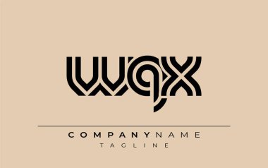 WQX Yaratıcı Eşsiz Modern Harf Logosu Tasarımı. Benzersiz bir harf dizaynına sahip stilize logo, soyut minimalist estetik ve modern cazibe sunar.