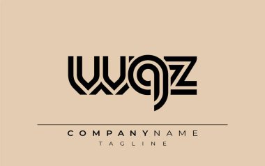 WQZ Yaratıcı Eşsiz Modern Harf Logosu Tasarımı. Benzersiz bir harf dizaynına sahip stilize logo, soyut minimalist estetik ve modern cazibe sunar.