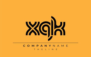 XQK Yaratıcı Eşsiz Modern Harf Logosu Tasarımı. Benzersiz bir harf dizaynına sahip stilize logo, soyut minimalist estetik ve modern cazibe sunar.