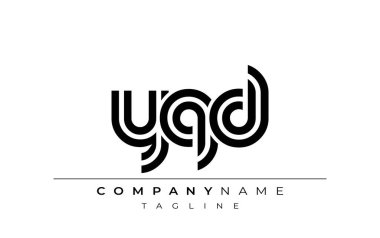 YQD Yaratıcı Eşsiz Modern Harf Logosu Tasarımı. Benzersiz bir harf dizaynına sahip stilize logo, soyut minimalist estetik ve modern cazibe sunar.