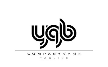 YQB Yaratıcı Eşsiz Modern Harf Logosu Tasarımı. Benzersiz bir harf dizaynına sahip stilize logo, soyut minimalist estetik ve modern cazibe sunar.
