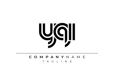 YQI Yaratıcı Eşsiz Modern Harf Logosu Tasarımı. Benzersiz bir harf dizaynına sahip stilize logo, soyut minimalist estetik ve modern cazibe sunar.