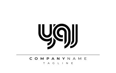 YQJ Yaratıcı Eşsiz Modern Harf Logosu Tasarımı. Benzersiz bir harf dizaynına sahip stilize logo, soyut minimalist estetik ve modern cazibe sunar.