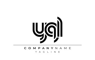 YQL Yaratıcı Eşsiz Modern Harf Logosu Tasarımı. Benzersiz bir harf dizaynına sahip stilize logo, soyut minimalist estetik ve modern cazibe sunar.