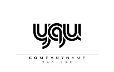 YQU Yaratıcı Eşsiz Modern Harf Logosu Tasarımı. Benzersiz bir harf dizaynına sahip stilize logo, soyut minimalist estetik ve modern cazibe sunar.
