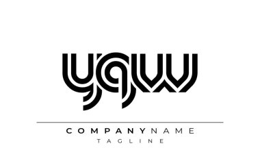 YQW Yaratıcı Eşsiz Modern Harf Logosu Tasarımı. Benzersiz bir harf dizaynına sahip stilize logo, soyut minimalist estetik ve modern cazibe sunar.